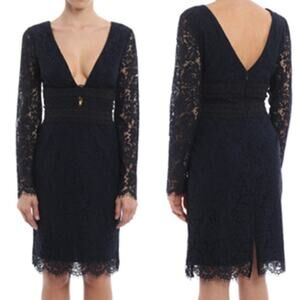 NWT Diane Von Furstenberg DVF Dark Blue Viera lace dress (10)